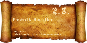 Machnik Borsika névjegykártya